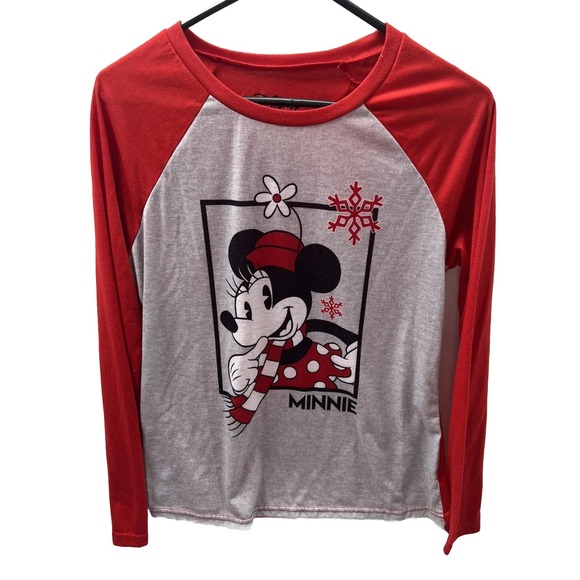 Disneys Pajama Set Minnie Mouse Womens Small Top & Pants Christmas Red Mickey - Picture 6 of 6